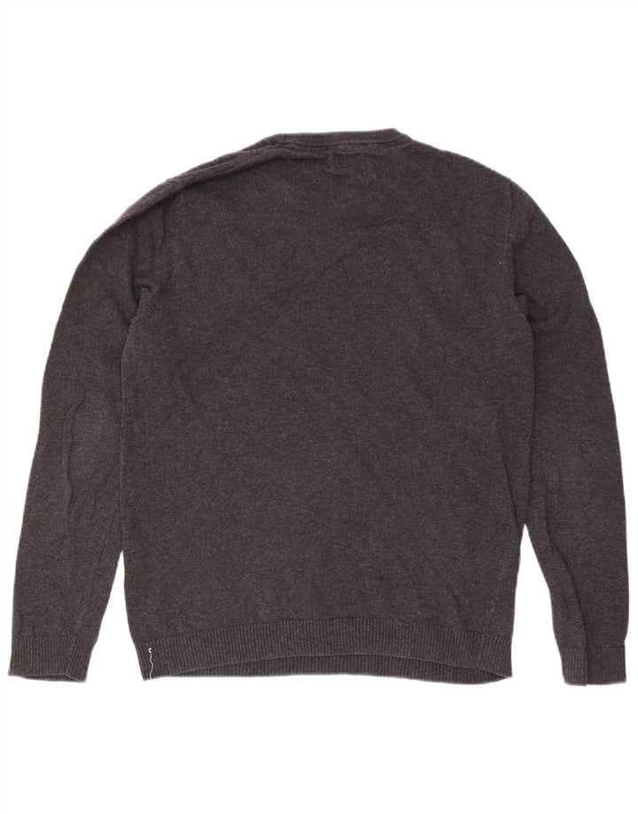 Maglione maglione girocollo da uomo Jack & Jones in cotone grigio medio