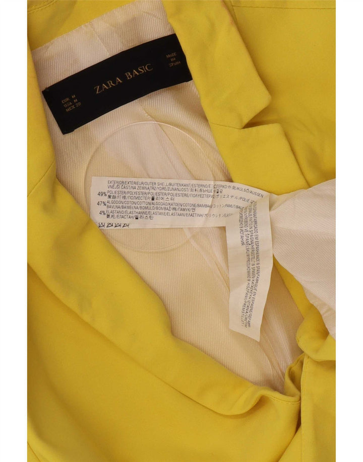 Giacca blazer da donna a 1 bottone Zara UK 12 poliestere giallo medio