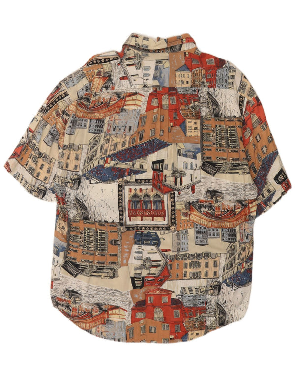 Camicia grafica vintage da uomo a maniche corte 2XL multicolore
