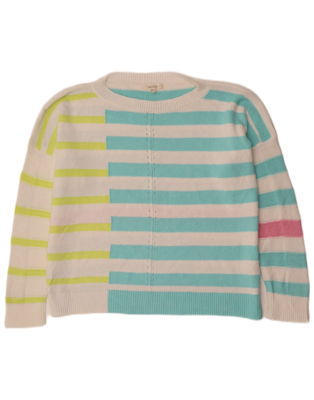 Maglione maglione con scollo a barca da donna di White Stuff UK 16 grande multicolore