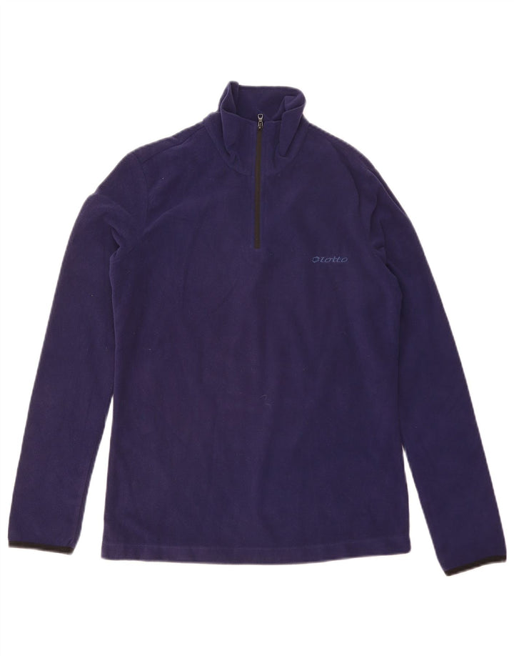 Maglione in pile da donna con collo con zip Lotto piccolo in poliestere blu navy