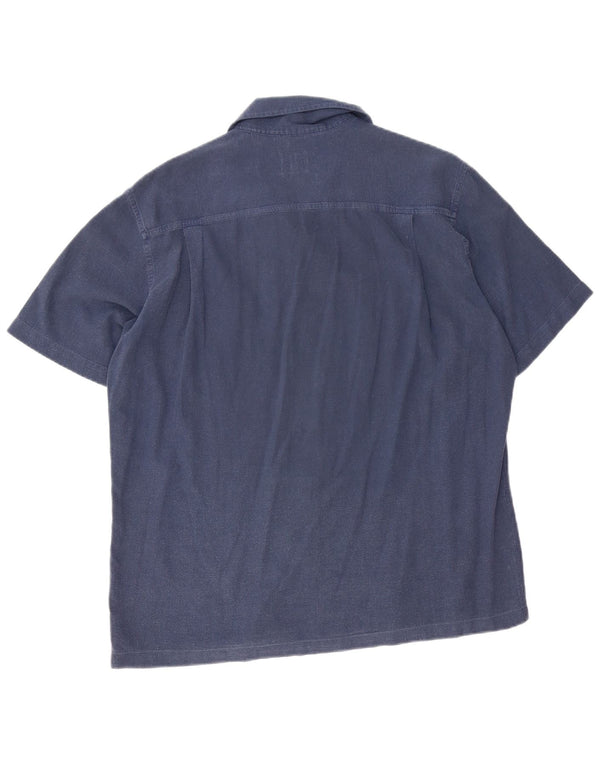 Camicia a maniche corte da uomo Calvin Klein Jeans XL in cotone blu navy