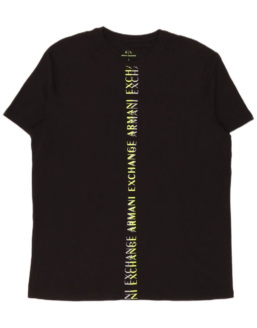 T-shirt grafica da uomo Armani Exchange Top grande in cotone nero