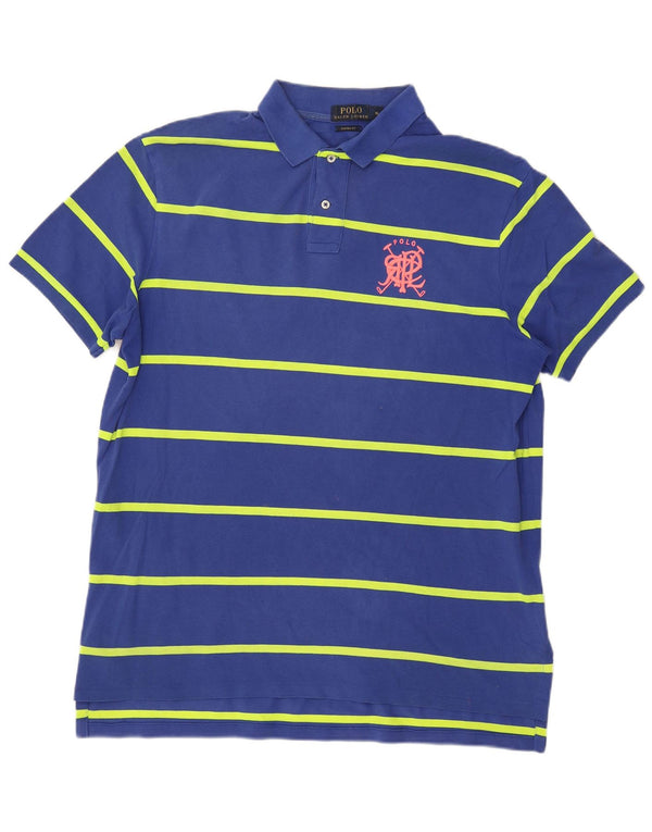 POLO RALPH LAUREN Polo da uomo su misura XL in cotone a righe blu