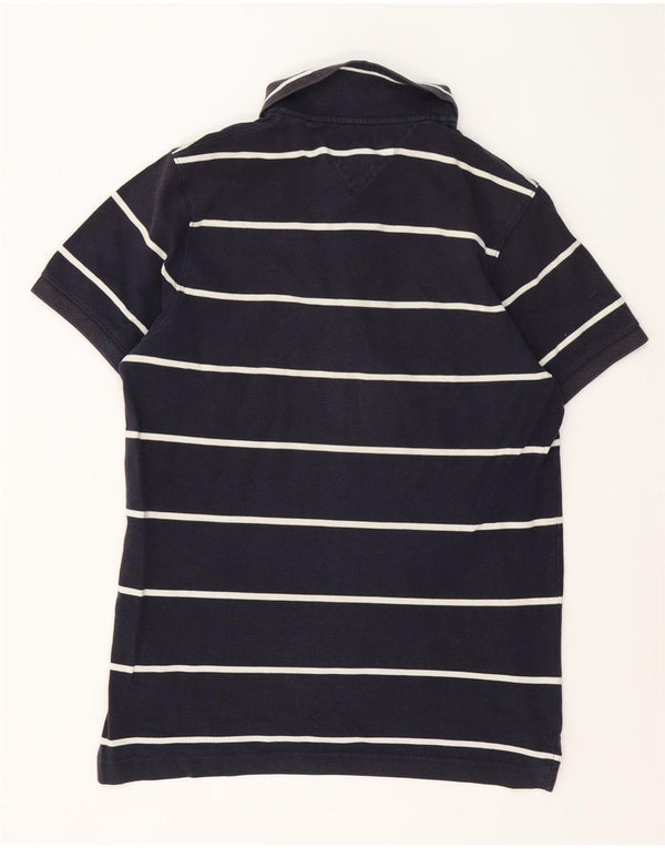 Polo slim fit da uomo Tommy Hilfiger grande in cotone a righe blu navy
