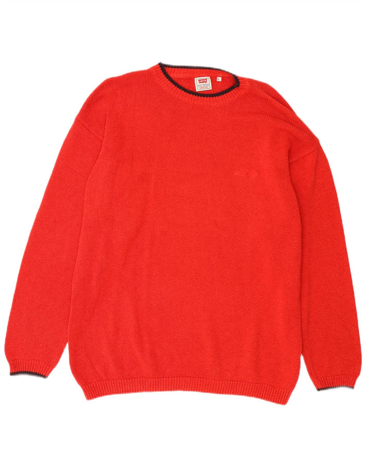 Maglione maglione girocollo da uomo Levi's XL in cotone rosso
