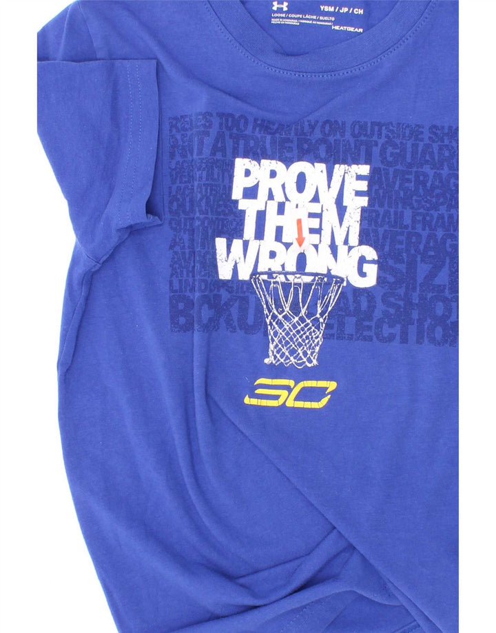 Maglietta grafica da ragazzo Under Armour Top 7-8 anni piccola blu