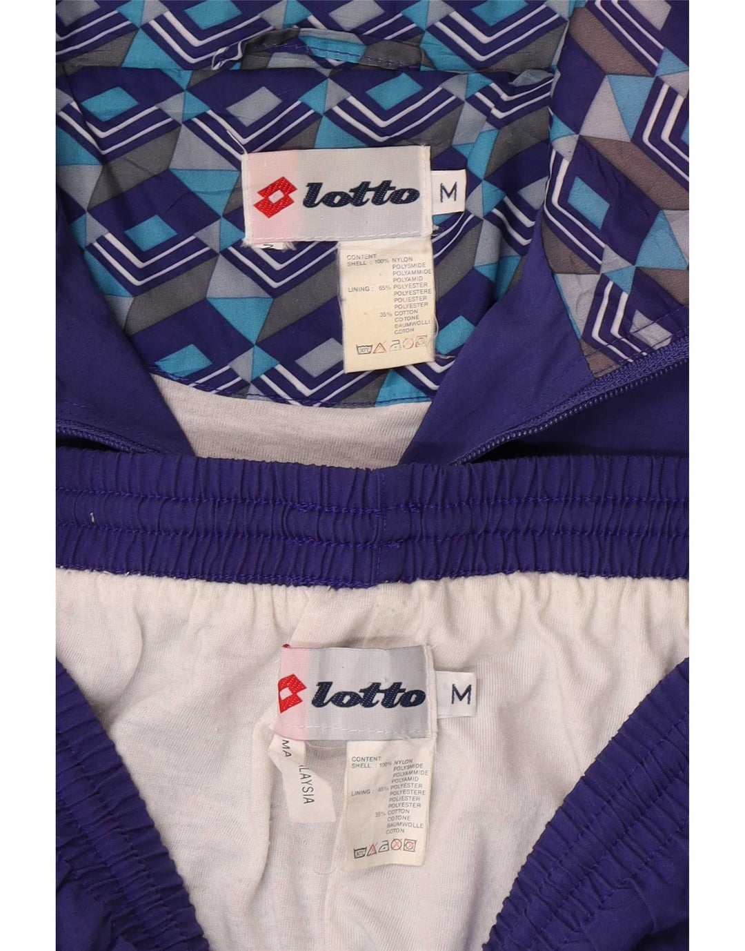 Tuta intera da uomo Lotto in nylon color block blu medio