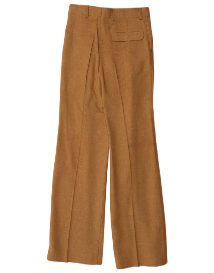 Pantaloni da abito vintage da donna con pedge IT 42 medio W26 L32 viscosa beige