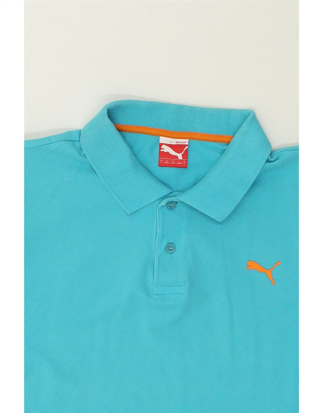 PUMA Mens Polo Shirt Large Blue Cotton | Vintage Puma | Thrift | Second-Hand Puma | Used Clothing | Messina Hembry 