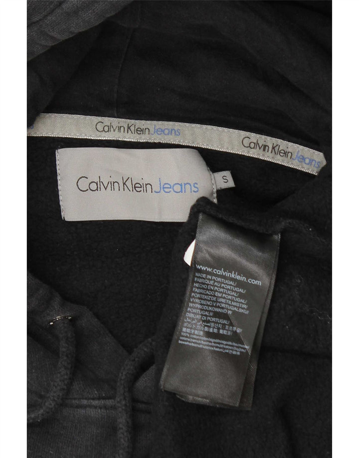 Maglione con cappuccio grafico da uomo Calvin Klein piccolo in cotone grigio