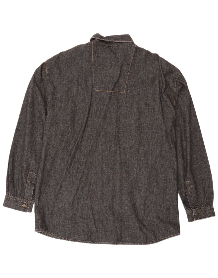 BUSTER Camicia di Jeans da Uomo IT 48/50 Media Nera