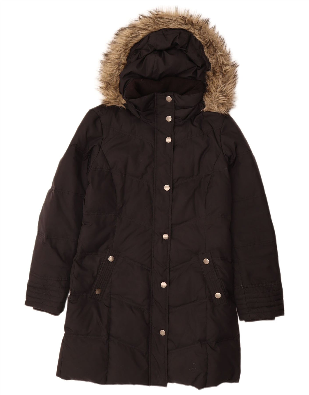 Cappotto imbottito con cappuccio da donna Esprit UK 12 medio poliestere nero