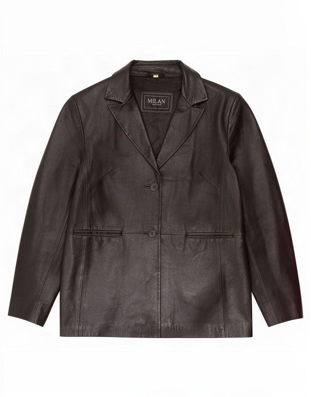 Giacca blazer in pelle da donna a 2 bottoni Milano UK 16 grande nera