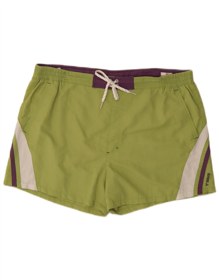 Pantaloncini da bagno da uomo Brugi XL verde color block in poliammide