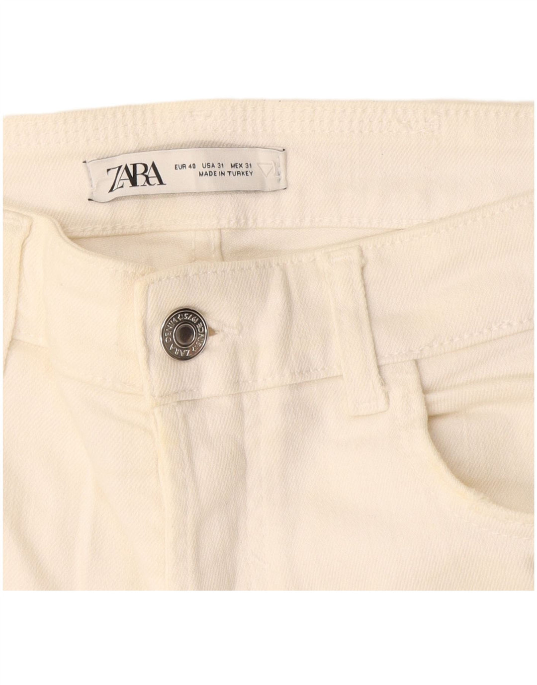 Jeans slim invecchiati da uomo Zara EU 40 medio W31 L27 bianco sporco