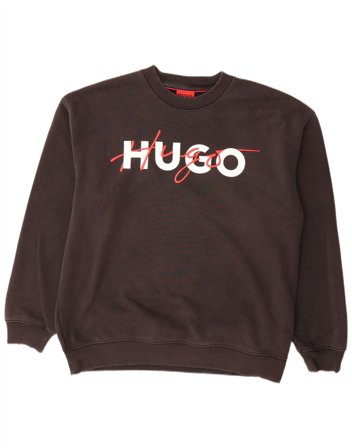 Felpa grafica da uomo Hugo Boss Maglione XL Cotone nero