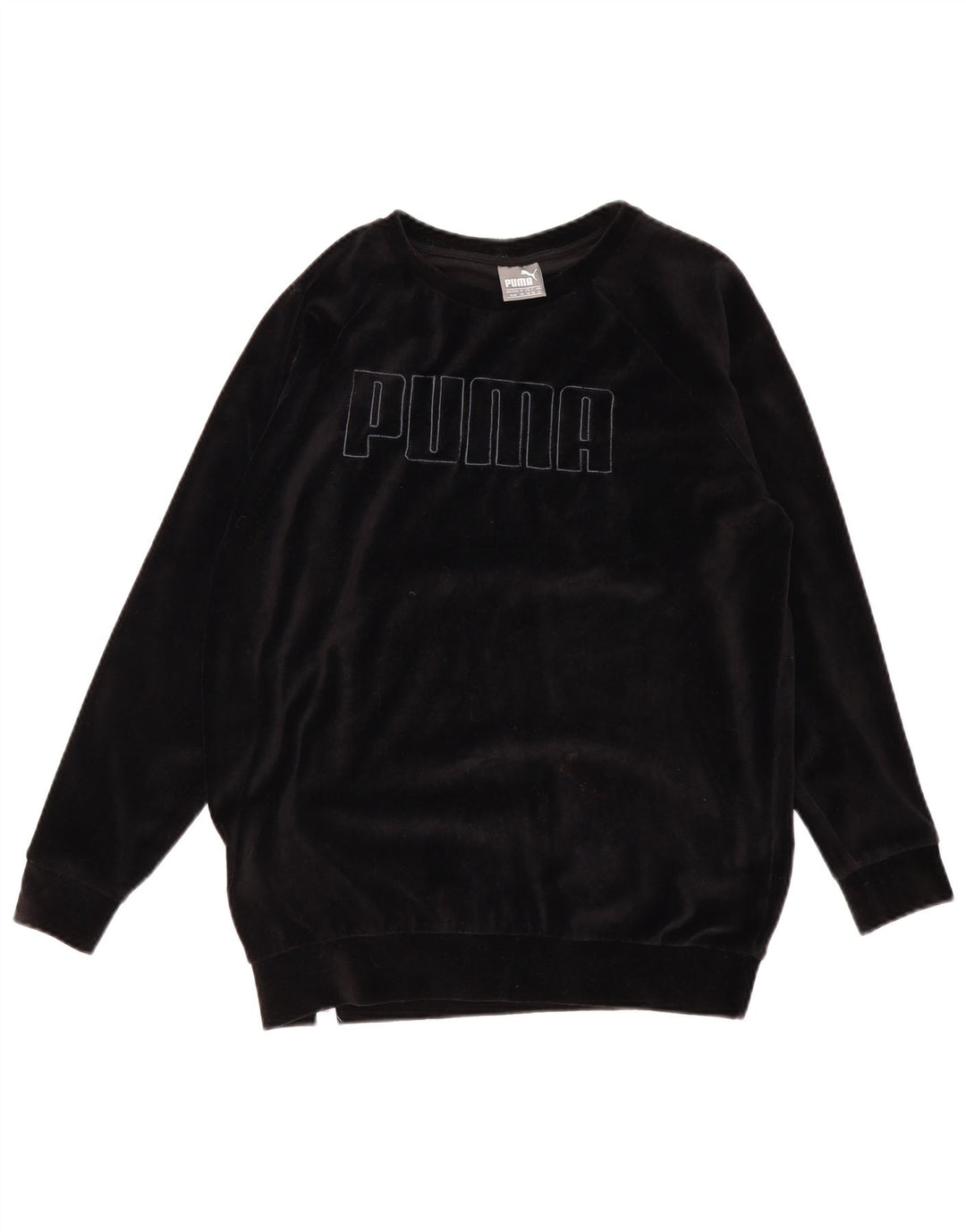 PUMA Felpa con grafica oversize da donna UK 12 Medium Black Cotton