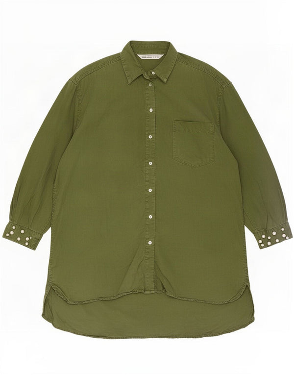 Abito a trapezio oversize Z1975 da donna Zara UK 14 Verde medio
