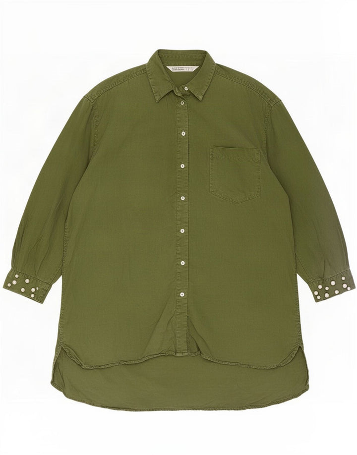 Abito a trapezio oversize Z1975 da donna Zara UK 14 Verde medio