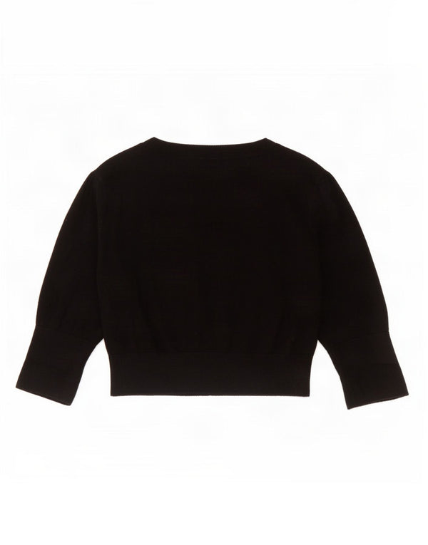 Maglione cardigan corto da donna Marks & Spencer UK 12 medio nero