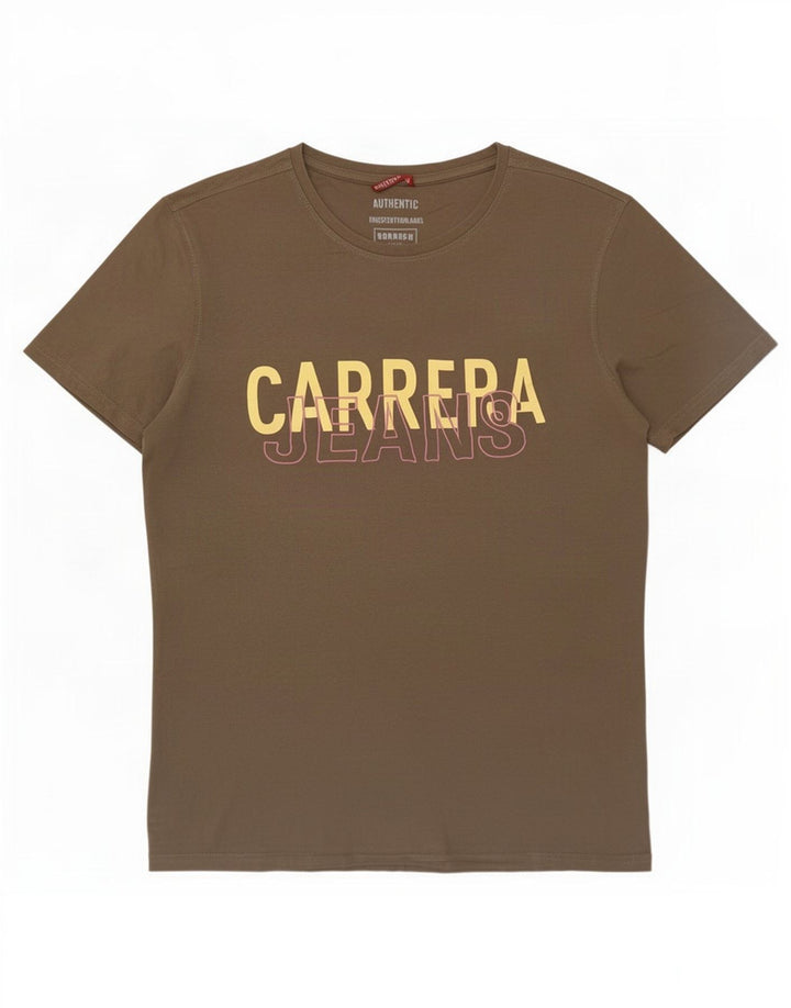 T-shirt grafica da uomo Carrera Top in cotone kaki medio