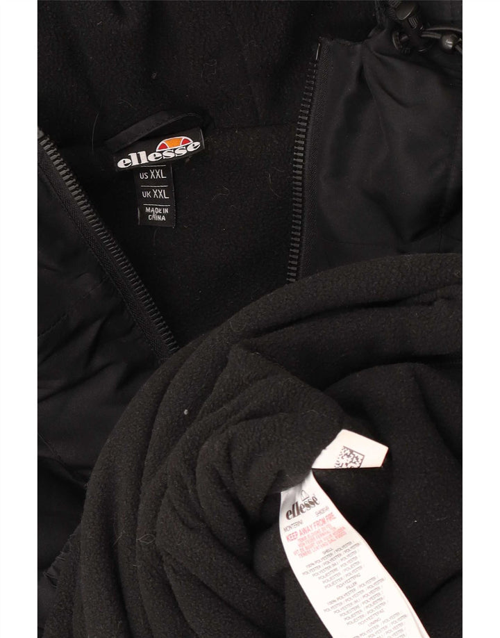 Giacca anorak con cappuccio grafico da uomo Ellesse UK 44 2XL poliestere nero
