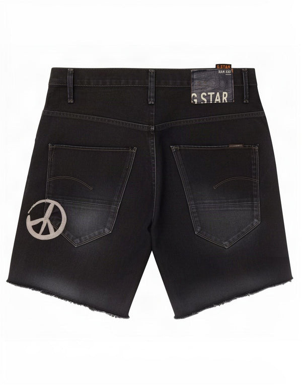 Pantaloncini di jeans grafici da uomo G-Star W34 Large neri