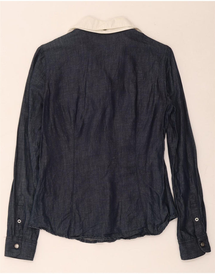 Camicia pullover da donna Marlboro Classics EU 38 cotone blu navy medio