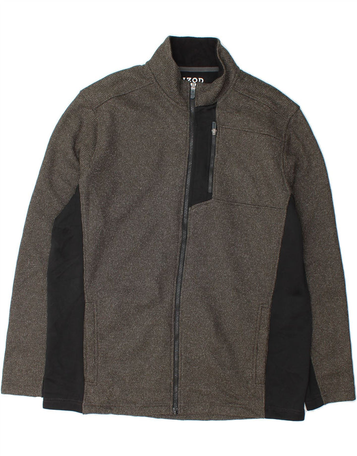 IZOD Mens Tracksuit Top Jacket Large Grey Colourblock Polyester Vintage Izod and Second-Hand Izod from Messina Hembry 