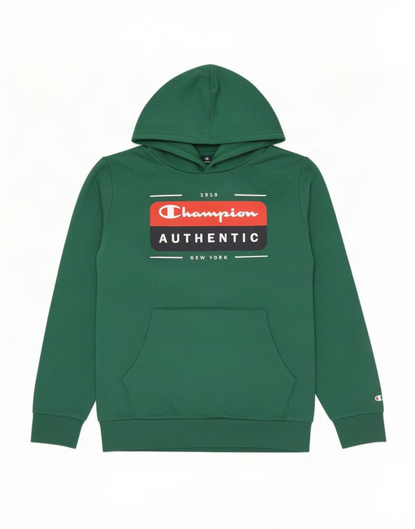 Maglione con cappuccio grafico da ragazzo Champion 13-14 anni XL in cotone verde