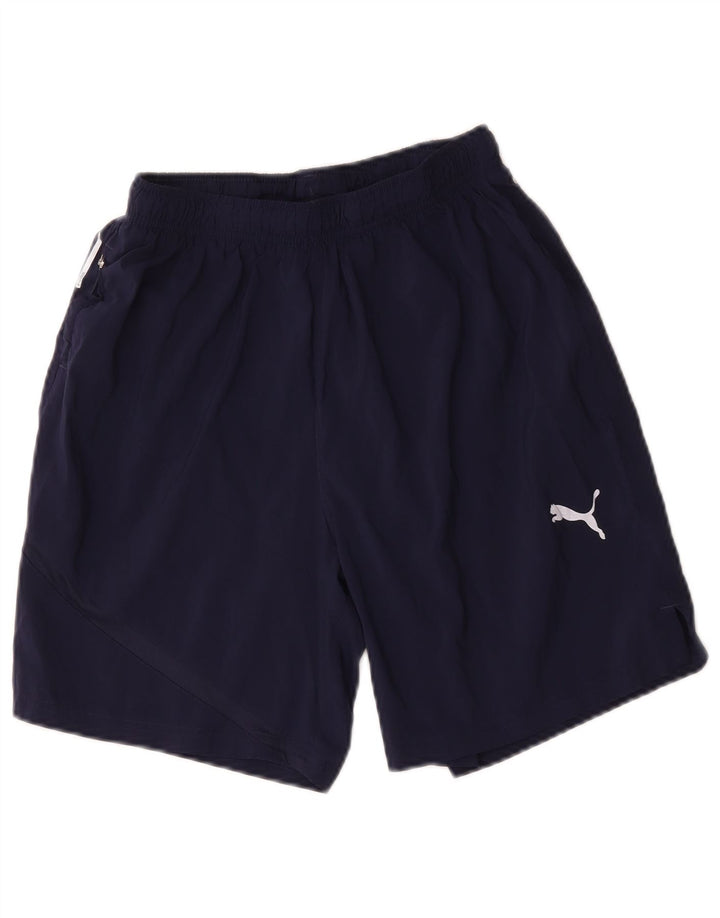 Pantaloncini sportivi da uomo Puma medi blu navy in poliestere