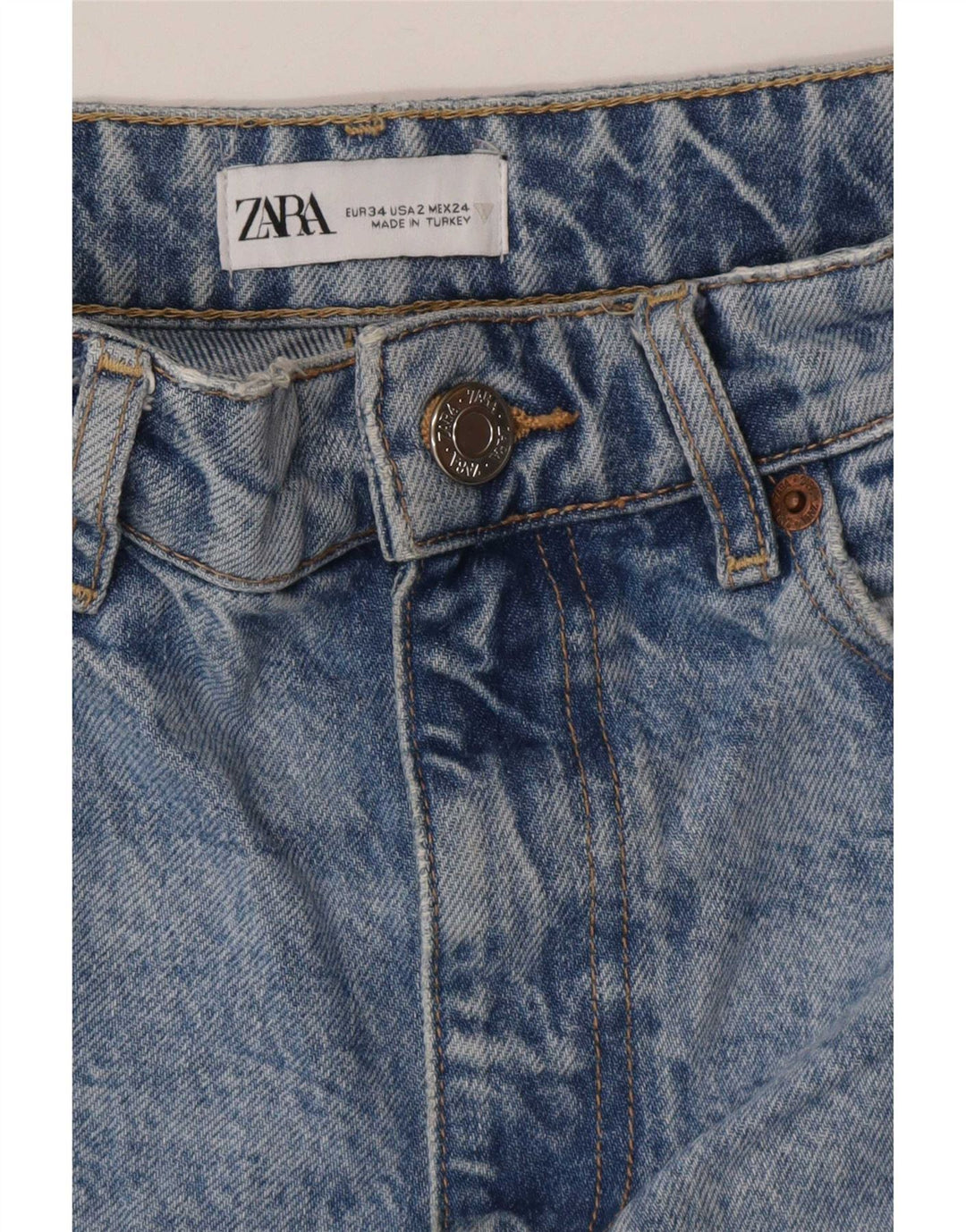 Jeans dritti da donna Zara EU 34 2XS W24 L34 Blu