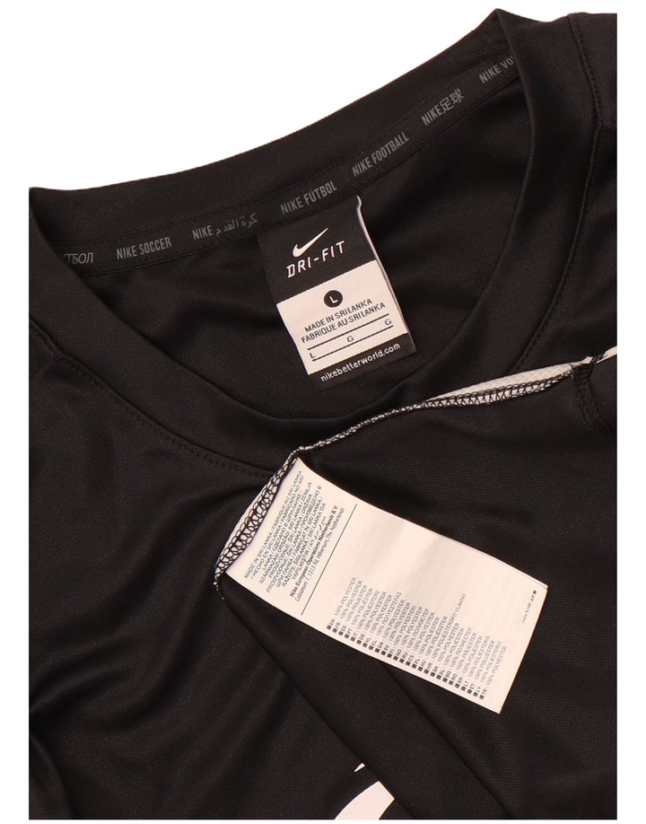 Nike - Maglietta grafica da uomo Dri Fit, grande, in poliestere color block nero