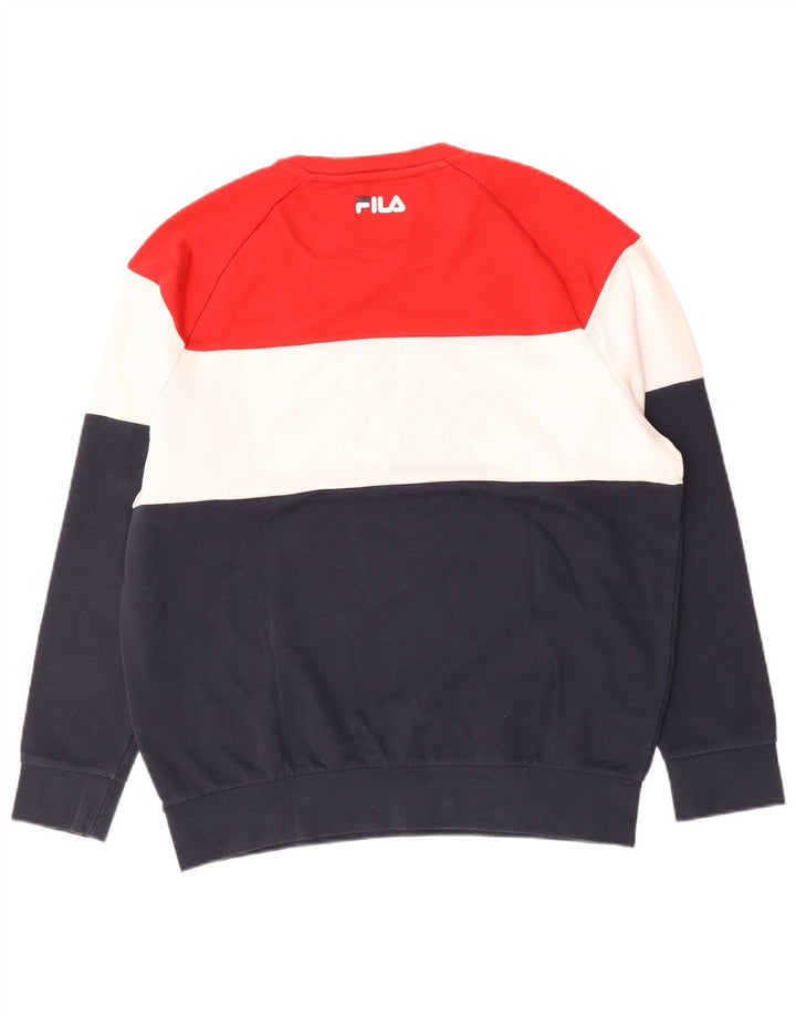 FILA Felpa grafica da uomo Maglione grande in cotone color block multicolore