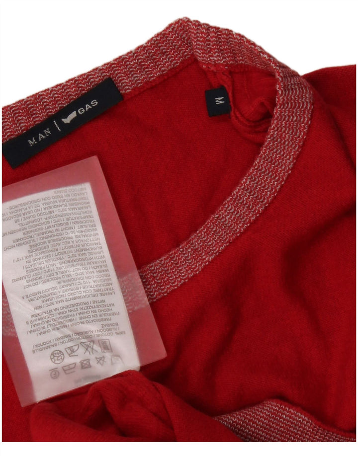 Maglione girocollo da uomo Gas in cotone rosso medio