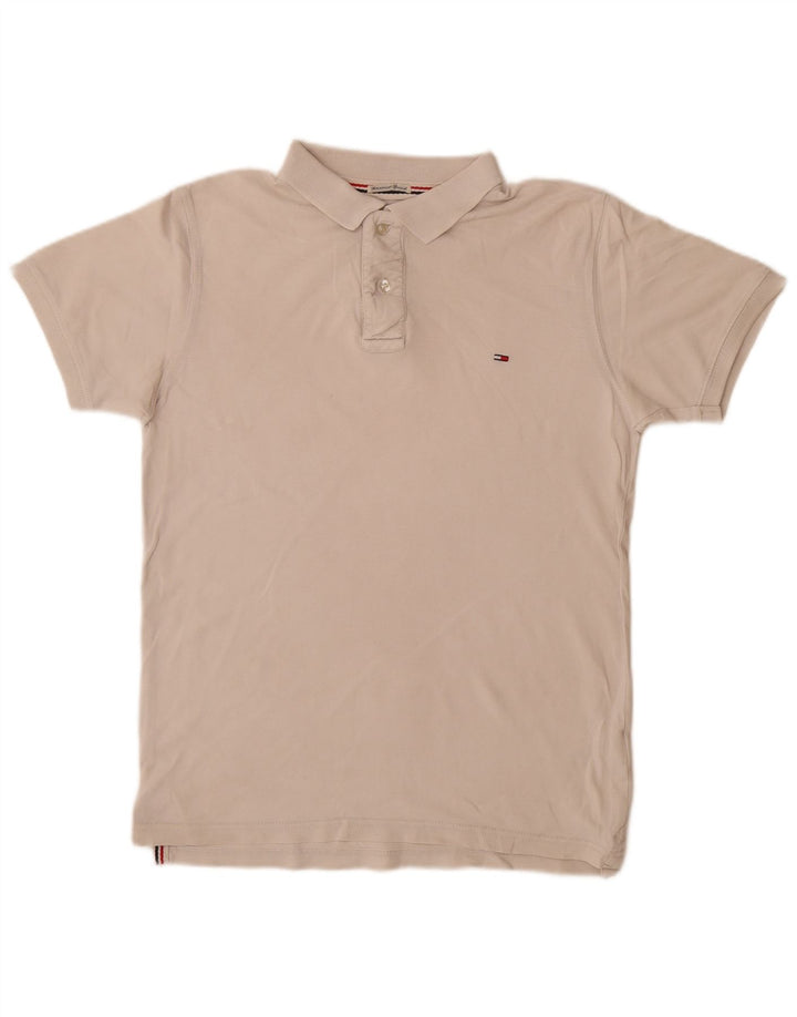 TOMMY HILFIGER Polo da uomo in cotone bianco sporco medio