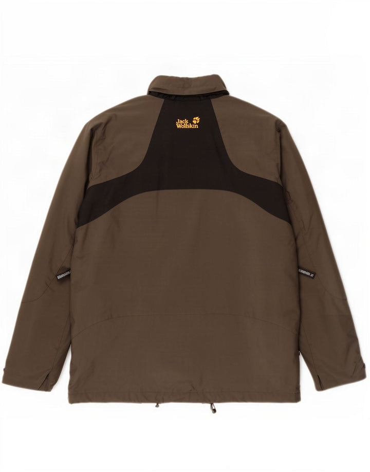 Giacca antipioggia da uomo Jack Wolfskin UK 36/38 Poliammide color block grigio medio