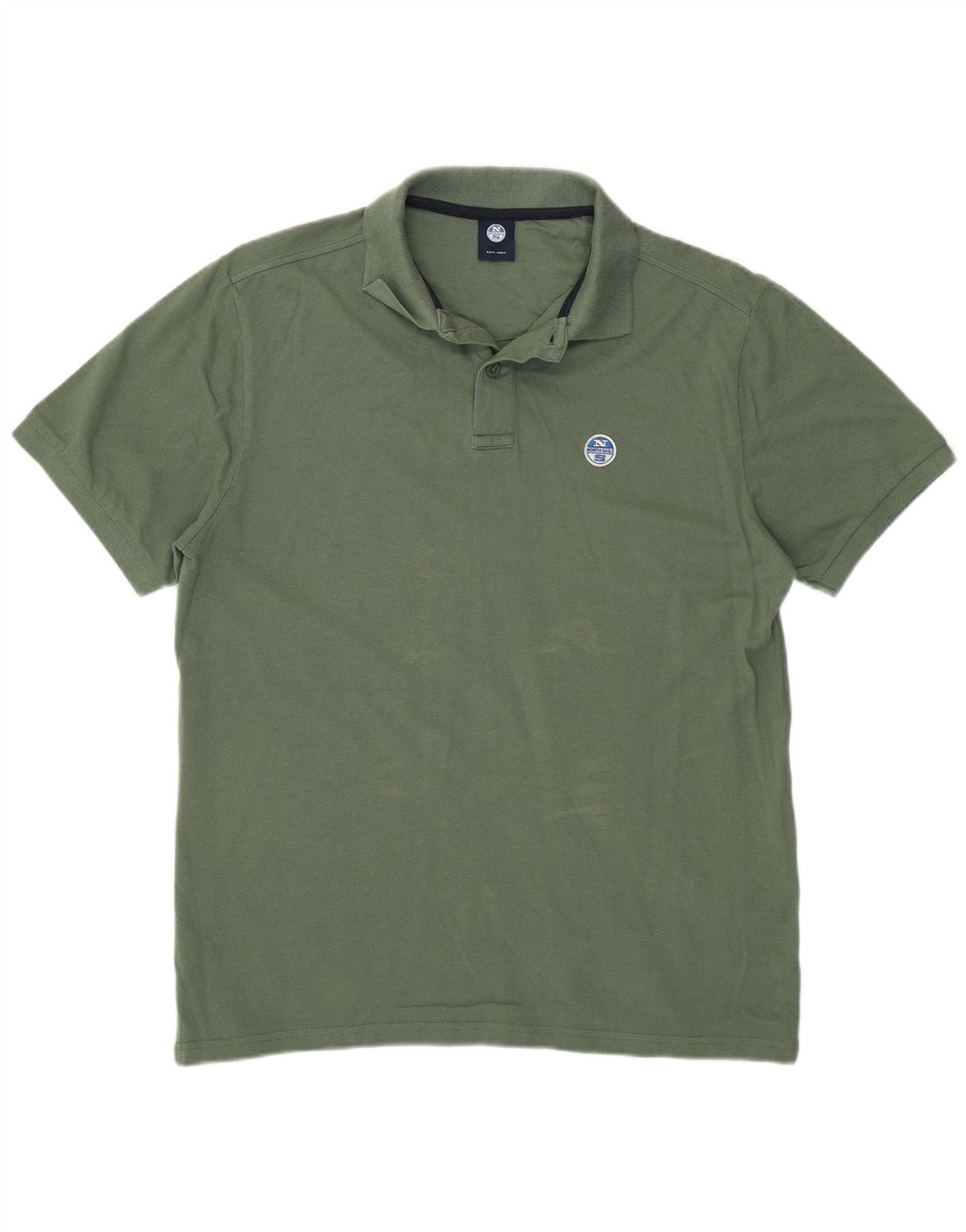 Polo da uomo North Sails in cotone verde medio