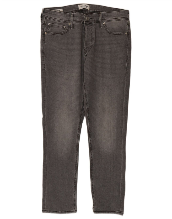 Jack & Jones Uomo GLENN Slim Jeans W32 L30 Cotone Grigio