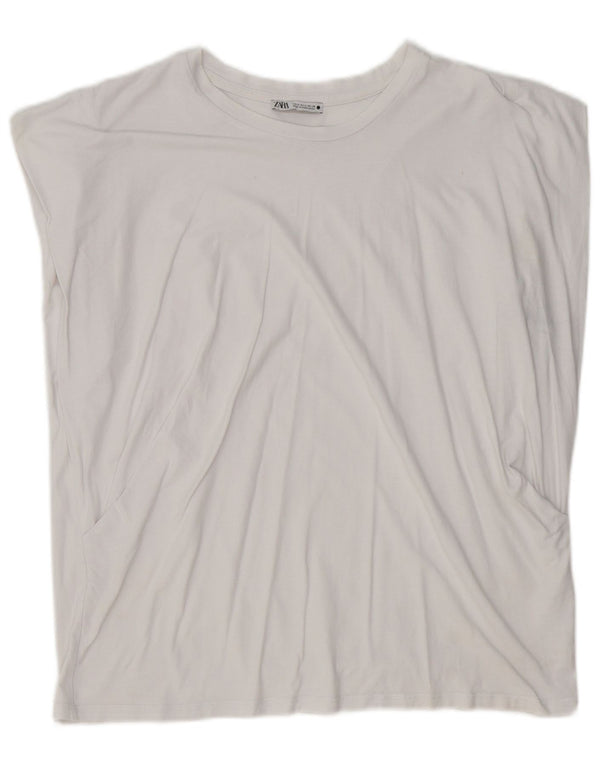 Zara Womens Oversized T-Shirt Top UK 10 Small White