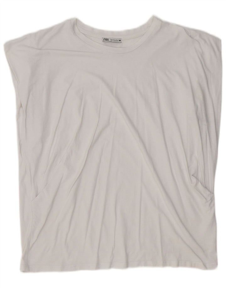 T-shirt oversize da donna Zara UK 10 piccola bianca