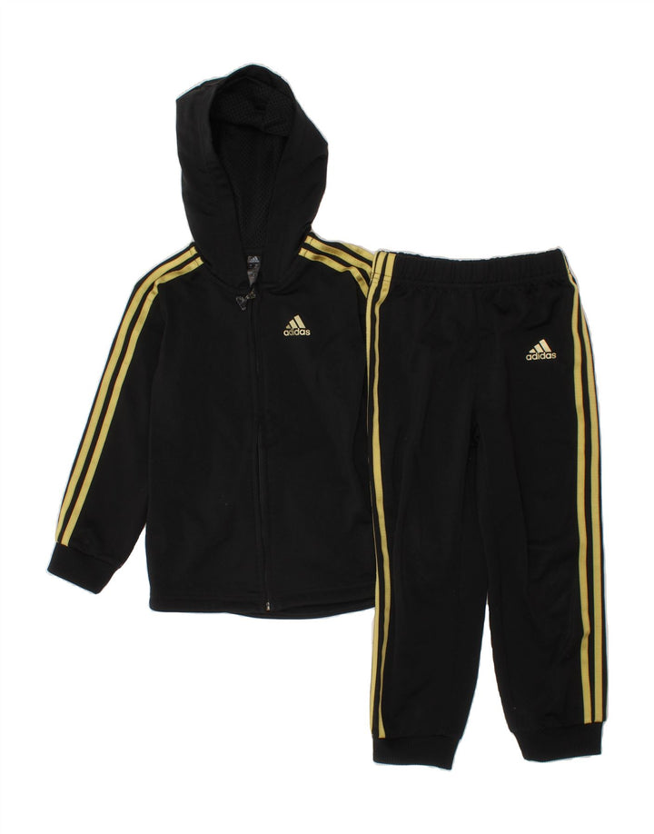ADIDAS Boys Full Tracksuit 3-4 Years  Black Polyester Vintage Adidas and Second-Hand Adidas from Messina Hembry 