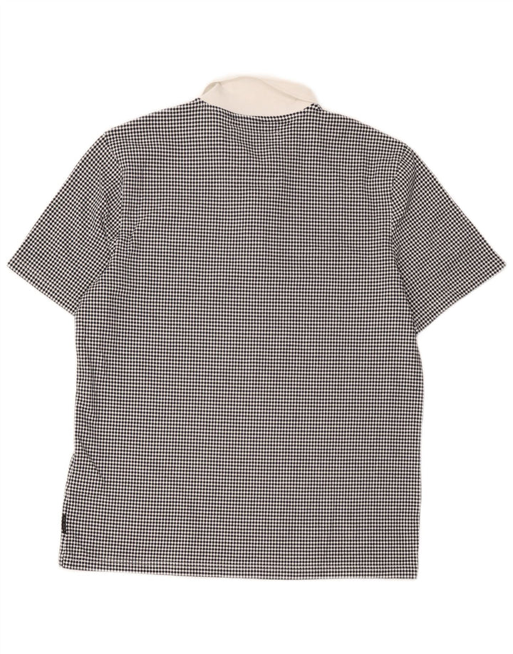 Polo da rugby da uomo Ted Baker taglia 4 grande poliestere geometrico nero