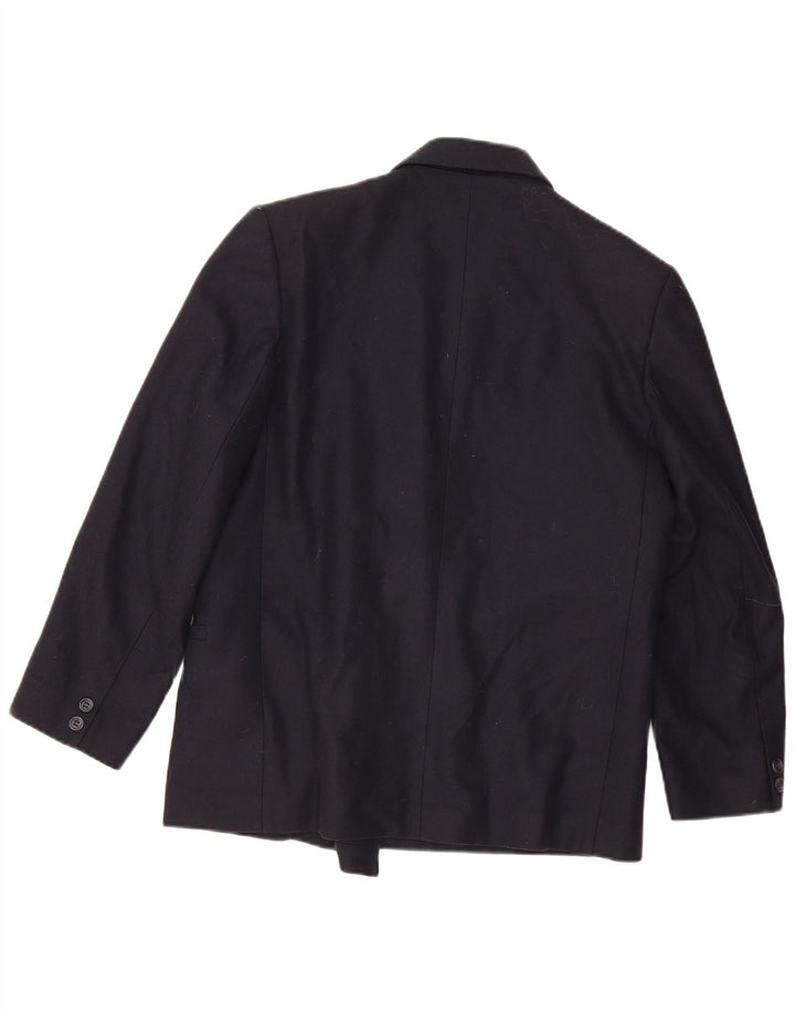 LAURA ASHLEY Giacca blazer doppiopetto da donna UK 14 Lana nera media