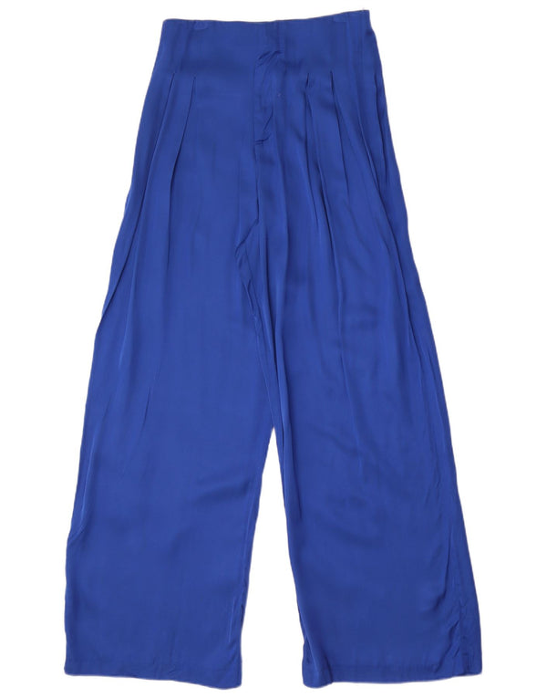 Pantaloni casual a gamba larga a vita alta da donna Zara medi W28 L30 blu