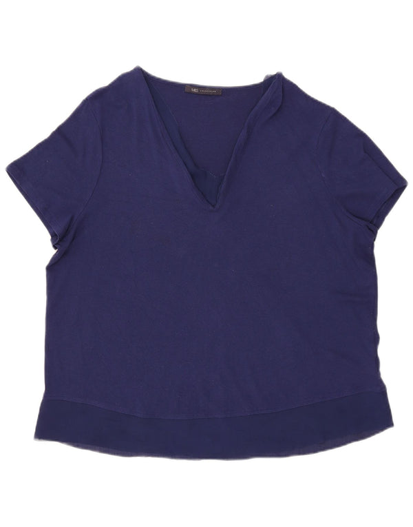 Top in camicetta da donna Marks & Spencer UK 16 Large in viscosa blu navy