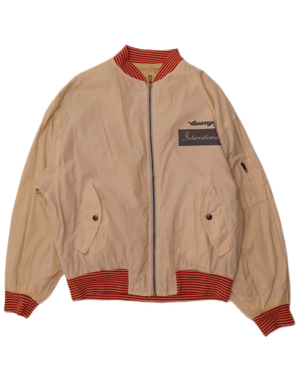 Giacca reversibile grafica da uomo QUARRY UK 42 XL cotone bianco sporco