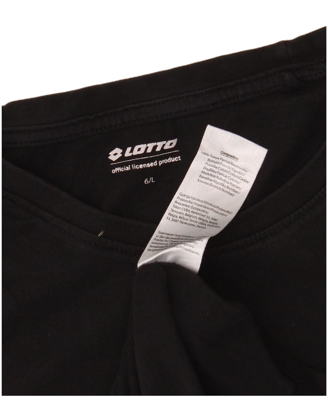 T-shirt da donna LOTTO Top UK 16 grande cotone nero