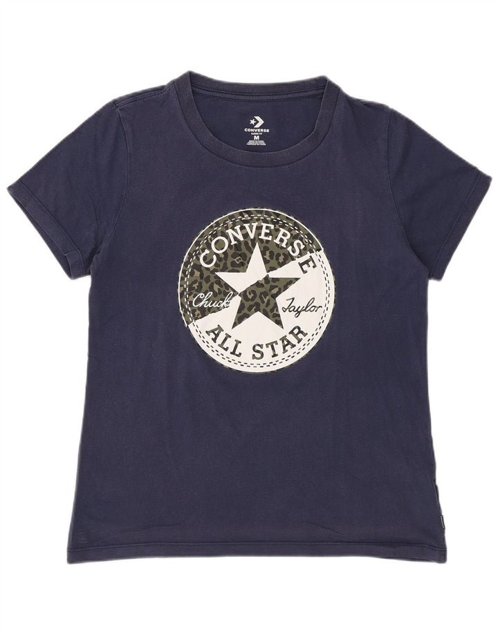 T-shirt grafica da donna Converse Top UK 12 cotone medio blu navy